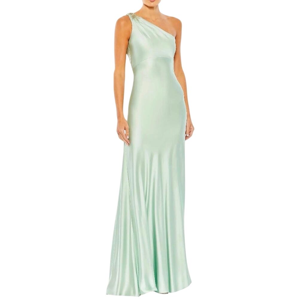MAC DUGGAL 680461 Beaded One Shoulder Column Gown Size 2 New w/ Tag MSRP $398